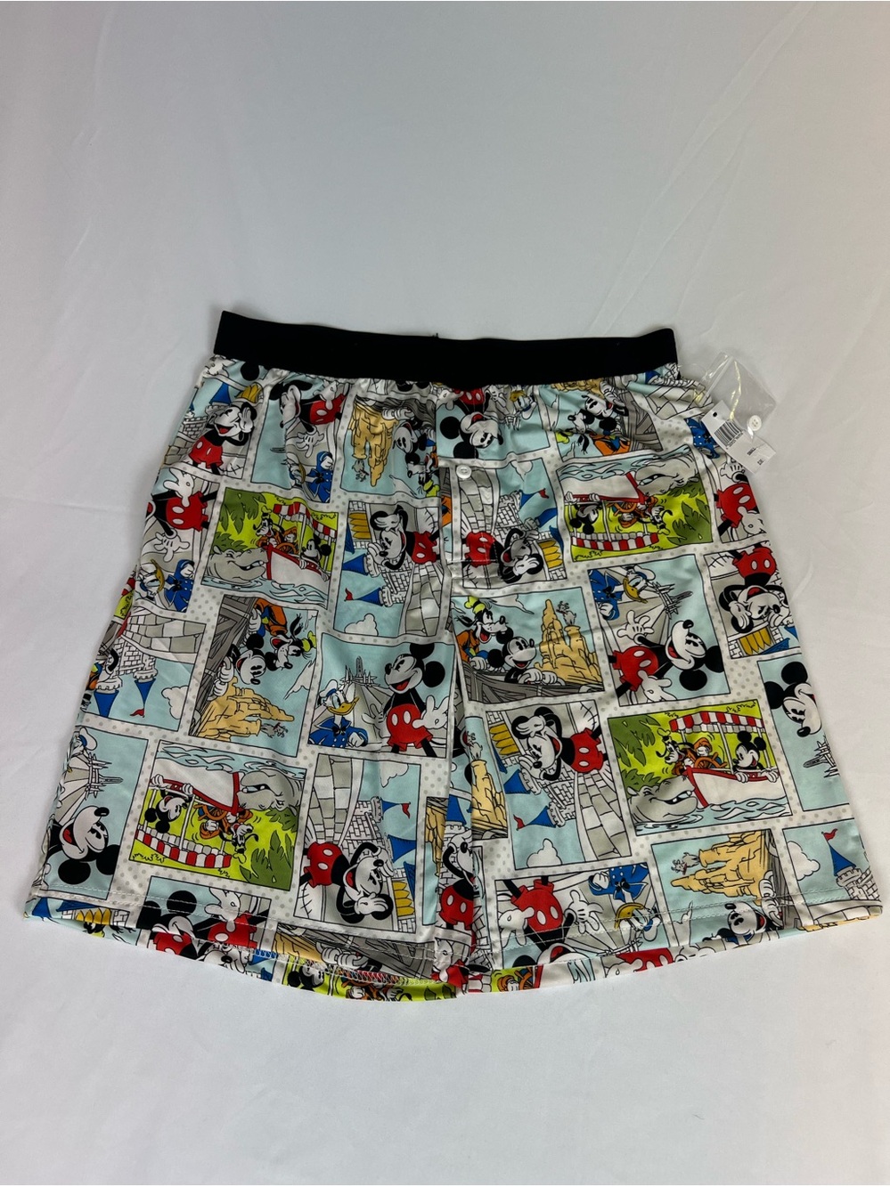 Rare Disney Parks Silky Comic Strip Boxer Shorts Adult Small
